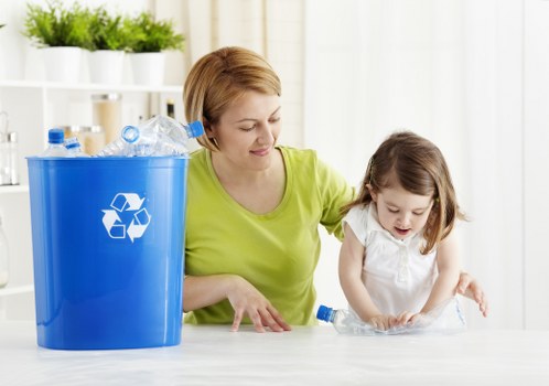 Various types of waste being sorted for clearance